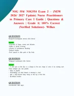 NSG 554/ NSG554 Exam 2 – (NEW 2026/ 2027 Update) Nurse Practitioners in Primary Care I Guide | Questions & Answers | Grade A| 100% Correct (Verified Solutions)- Wilkes