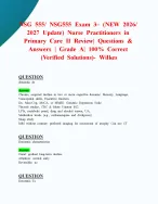 NSG 555/ NSG555 Exam 3– (NEW 2026/ 2027 Update) Nurse Practitioners in Primary Care II Review | Questions & Answers | Grade A| 100% Correct (Verified Solutions)- Wilkes