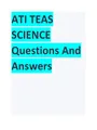 ATI TEAS SCIENCE Questions And Answers Version 1