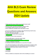 AHA BLS Exam Review Questions and Answers 2024 Update - DocMerit