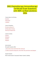 ONS Chemotherapy Immunotherapy Certificate Exam Questions with 100% ...