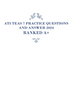 ATI TEAS 7 PRACTICE QUESTIONS AND ANSWER 2024  RANKED A+