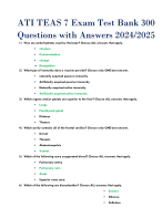 ATI TEAS 7 Exam Test Bank 300 Questions with Answers 2024/2025
