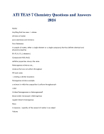 ATI TEAS 7 Chemistry Questions and Answers 2024