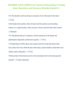 ARTHREX 5 DAY SPORTS IOT General Onboarding #3 Study Exam Questions and Answers Already Graded A+