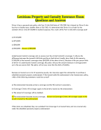 Louisiana Property and Casualty Insurance Exam Questions and Answers