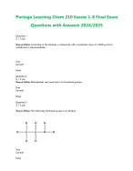 Portage Learning Chem 210 Exams 1-8 Final Exam Questions with Answers 2024/2025