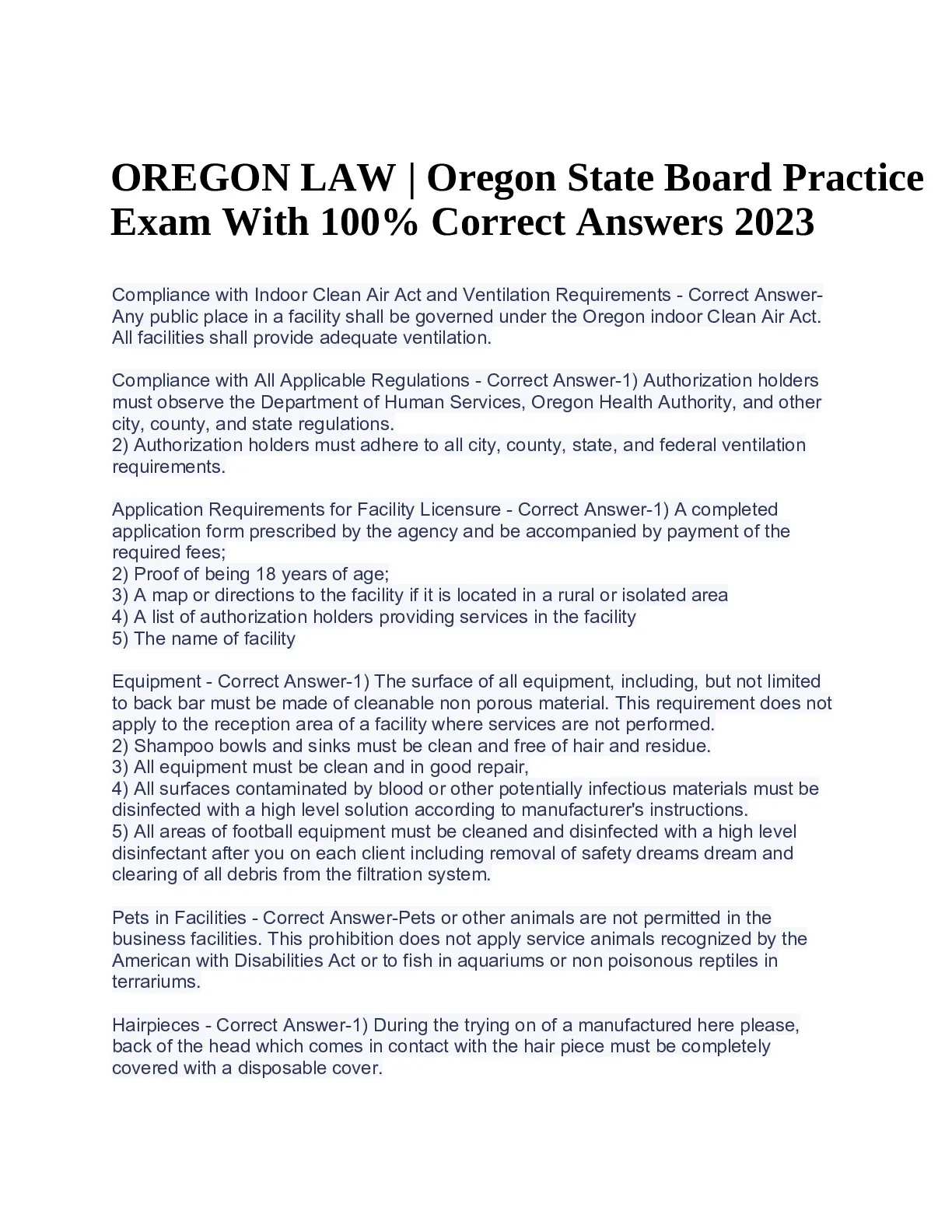 OREGON PESTICIDE EXAMINATION: ORNAMENTAL AND TURF HERBICIDE QUESTIONS ...