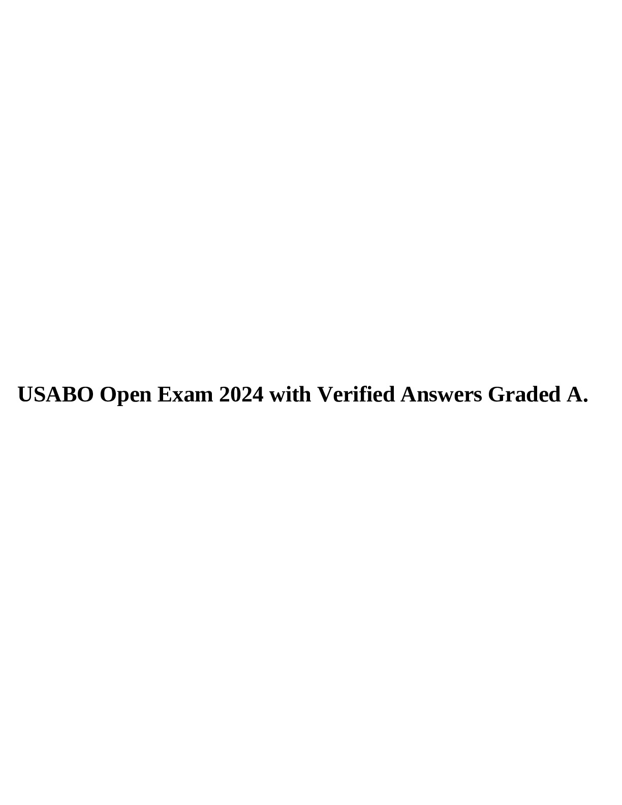 USABO SEMIFINAL PART A&B QUESTIONS AND ANSWERS, USABO OPEN FINAL EXAM