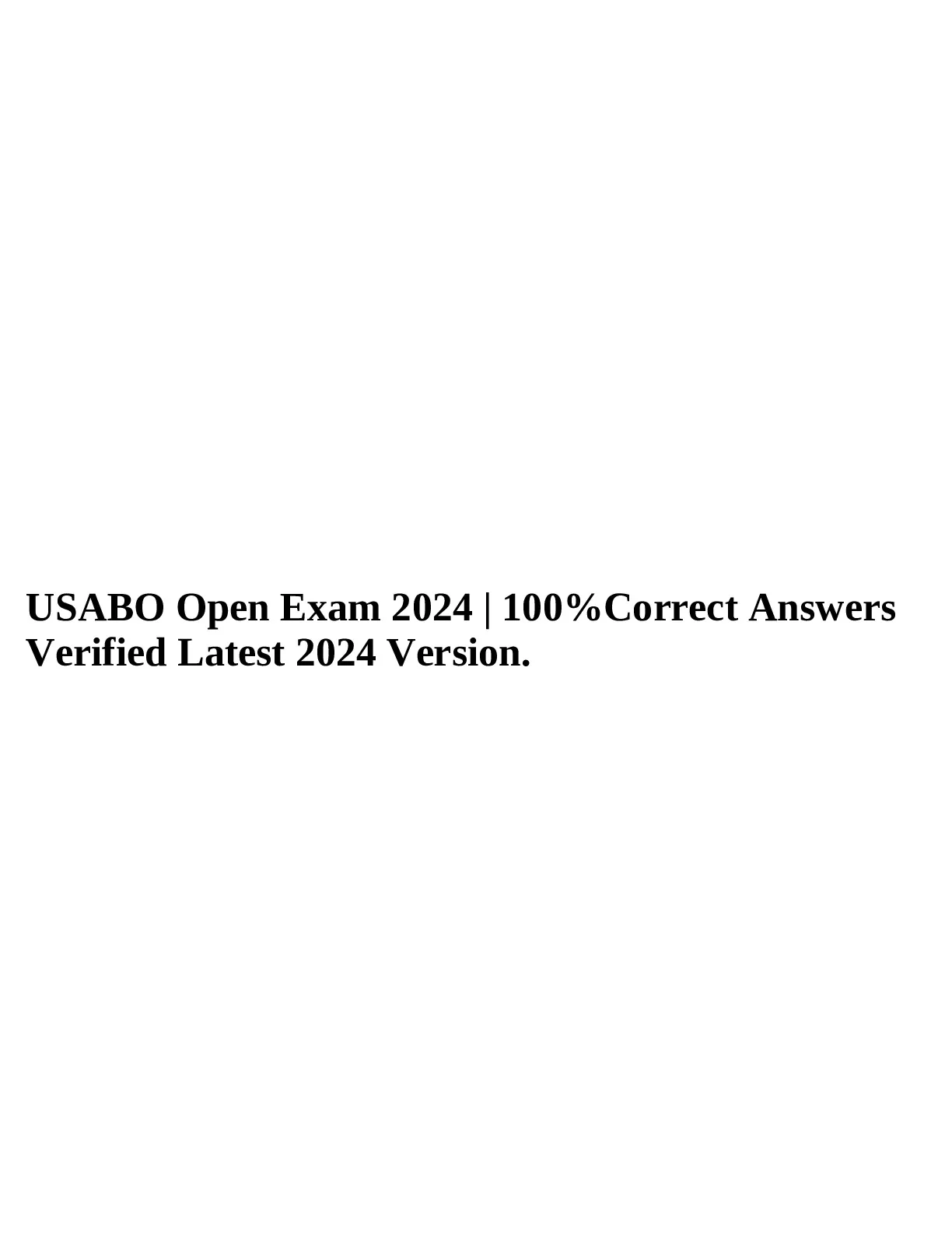 USABO SEMI-FINAL PART A&B QUESTIONS AND ANSWERS, USABO OPEN FINAL EXAM ...