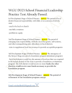 WGU D023 School Financial Leadership Practice Test Already Passed.