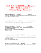 NUR 2063 / NUR2063 Exam 1 (Latest 2024 / 2025): Essentials of Pathophysiology - Rasmussen