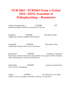 NUR 2063 / NUR2063 Exam 1 (Latest 2024 / 2025): Essentials of Pathophysiology - Rasmussen