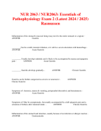 NUR 2063 / NUR2063: Essentials of Pathophysiology Exam 2 (Latest 2024 / 2025) Rasmussen