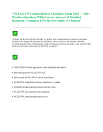 NCLEX-PN Comprehensive Licensure Exam 2025 — 200+ Practice Questions With Correct Answers