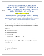 ENDOCRINE SYSTEM ACTUAL REAL EXAM 2025/2026 NEWEST VERSION| QUESTIONS ...