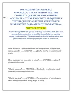PORTAGE PSYC 101 GENERAL PSYCHOLOGY EXAM VERSION 2025/2026 COMPLETE ...