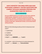 AAMI CHEMISTRY FOR EMBALMERS 2025/2026  EXAM BANK QUESTION AND ANSWER