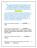 2025/2026 CHARLESTON TOUR GUIDE EXAM QUESTION AND ANSWER