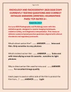 RADIOLOGY AND RADIOGRAPHY 2025/2026 EXAM - DocMerit
