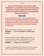 WGU D196 PRINCIPLES OF FINANCIAL AND  MANAGERIAL ACCOUNTING FINAL 2025/2026 EXAM QUESTION ANSWER