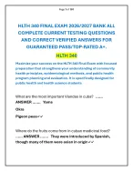 HLTH 340 FINAL EXAM 2026/2027 BANK QUESTION AND ANSWER