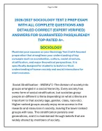 2026/2027 SOCIOLOGY TEST 2 PREP EXAM QUESTION AND ANSWER