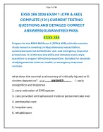 EXSS 288 2026 EXAM 1 (CPR & AED) QUESTION AND ANSWER
