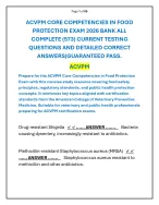 ACVPM CORE COMPETENCIES IN FOOD PROTECTION EXAM 2026 QUESTION AND ANSWER