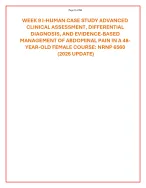 WEEK 9 I-HUMAN CASE STUDY ABDOMINAL PAIN IN A 48- YEAR-OLD FEMALE COURSE: NRNP 6560