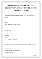 ETHICS IN AMERICA DSST PRACTICE EXAM  QUESTIONS WITH CORRECT DETAILED ANSWERS  TESTED AND APPROVED!