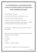 ESL Supplemental Exam Study Guide – English Language Student Practice Questions with Solutions