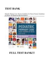 Pediatric Primary Care 5th Edition Test Bank | Beth Richardson | Complete Study Guide & Practice