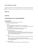 Complete Solutions Manual for Operations and Supply Chain Management 16th Edition