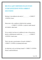 BIO 2514 A&P1 Midterm Exam Study Guide: Questions & Verified Solutions
