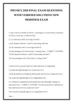 PHYSICS 2020 FINAL EXAM QUESTIONS  WITH VERIFIED SOLUTIONS NEW  MODIFIED EXAM