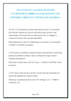 MANAGING IN A GLOBAL BUSINESS  ENVIRONMENT (D080) EXAM QUESTIONS AND  ANSWERS CURRENTLY TESTED