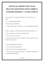 KENTUCKY PERMIT TEST EXAM  PRACTICE QUESTIONS WITH CORRECT  ANSWERS GRADED A+ LATEST UPDATE