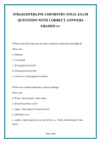 STRAIGHTERLINE CHEMISTRY FINAL EXAM  QUESTIONS WITH CORRECT ANSWERS  GRADED A+