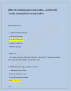 HESI A2 Grammar Exam (Latest Update 2024) 50 Questions and Verified Answers| 100% correct| Grade A