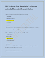 HESI A2 Biology Exam (Latest Update 2024) 30 Questions and Verified Answers| 100% correct| Grade A
