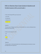 HESI A2 Chemistry Exam (Latest Update 2024) 30 Questions and Verified Answers|100% correct| Grade A