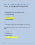 HESI A2 Anatomy & Physiology Exam (Latest Update 2024) 30 Questions and Verified Answers|100% corre
