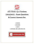 ATI TEAS 7 || 4 Versions - Exam Questions & Correct Answers || All Subjects Inclusive 2024|2025