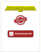 NCLEX PN EXAM, THE NEWEST ACTUAL EXAM 260 QUESTIONS AND CORRECT DETAILED ANSWERS WITH RATIONALES