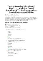 Portage Learning Microbiology BIOD 171 – Module 4 Exam – Questions and ...