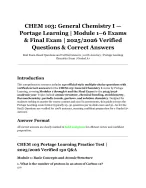 CHEM 103: General Chemistry I — Portage Learning | Module 1–6 Exams & Final Exam | 2025/2026