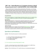 CSC 126 – Introduction to Computer Science Final Exam (2026/2027 ...