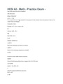 HESI A2 - Math - Practice Exam -