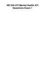 NR 326 ATI Mental Health ATI Questions Exam ATI Mental Health